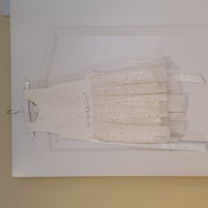 Btween white dress with lace and rhinestones detail. size 6